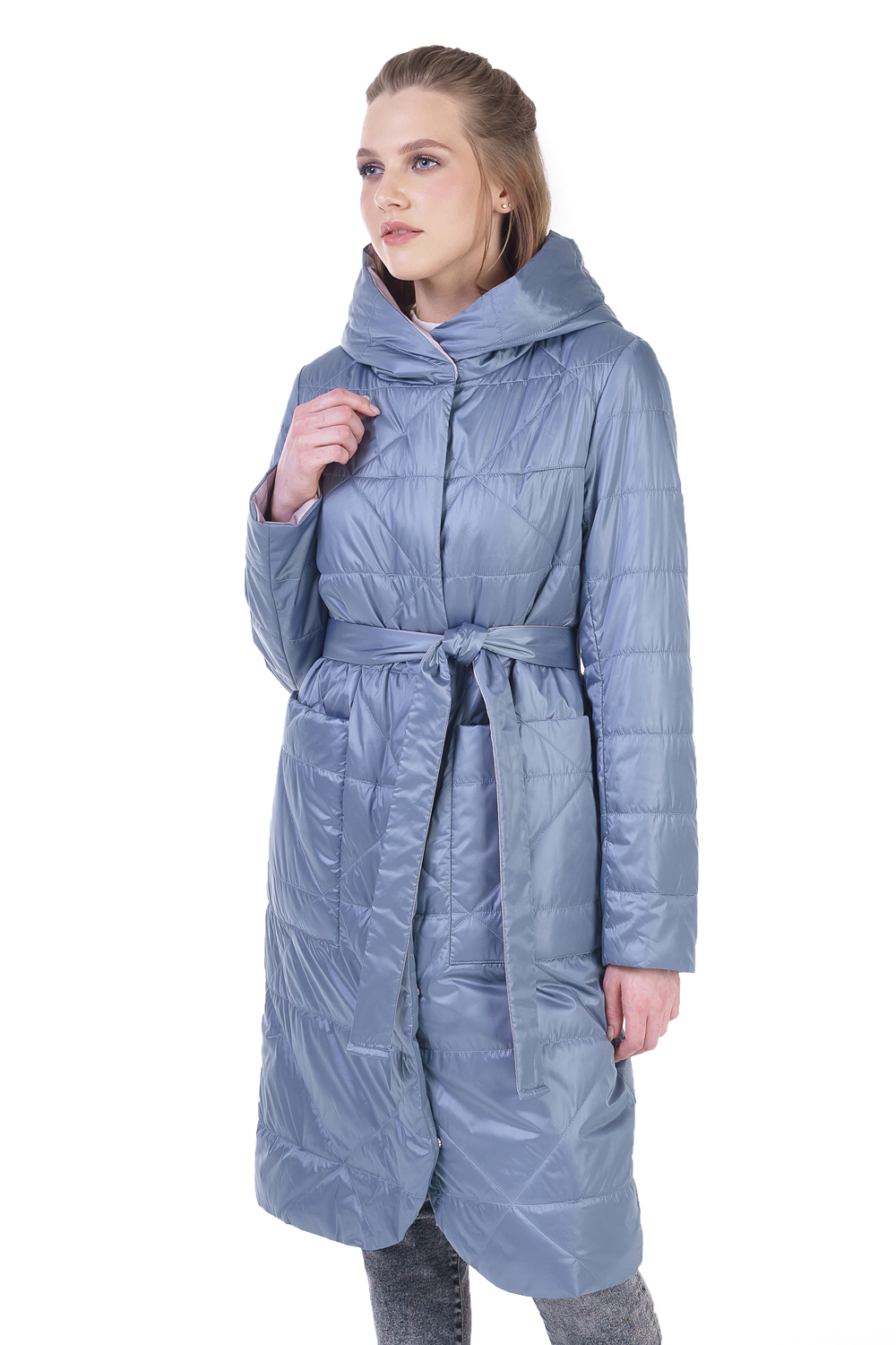 Пальто женское OHARA CC-21700 голубое 44 RU