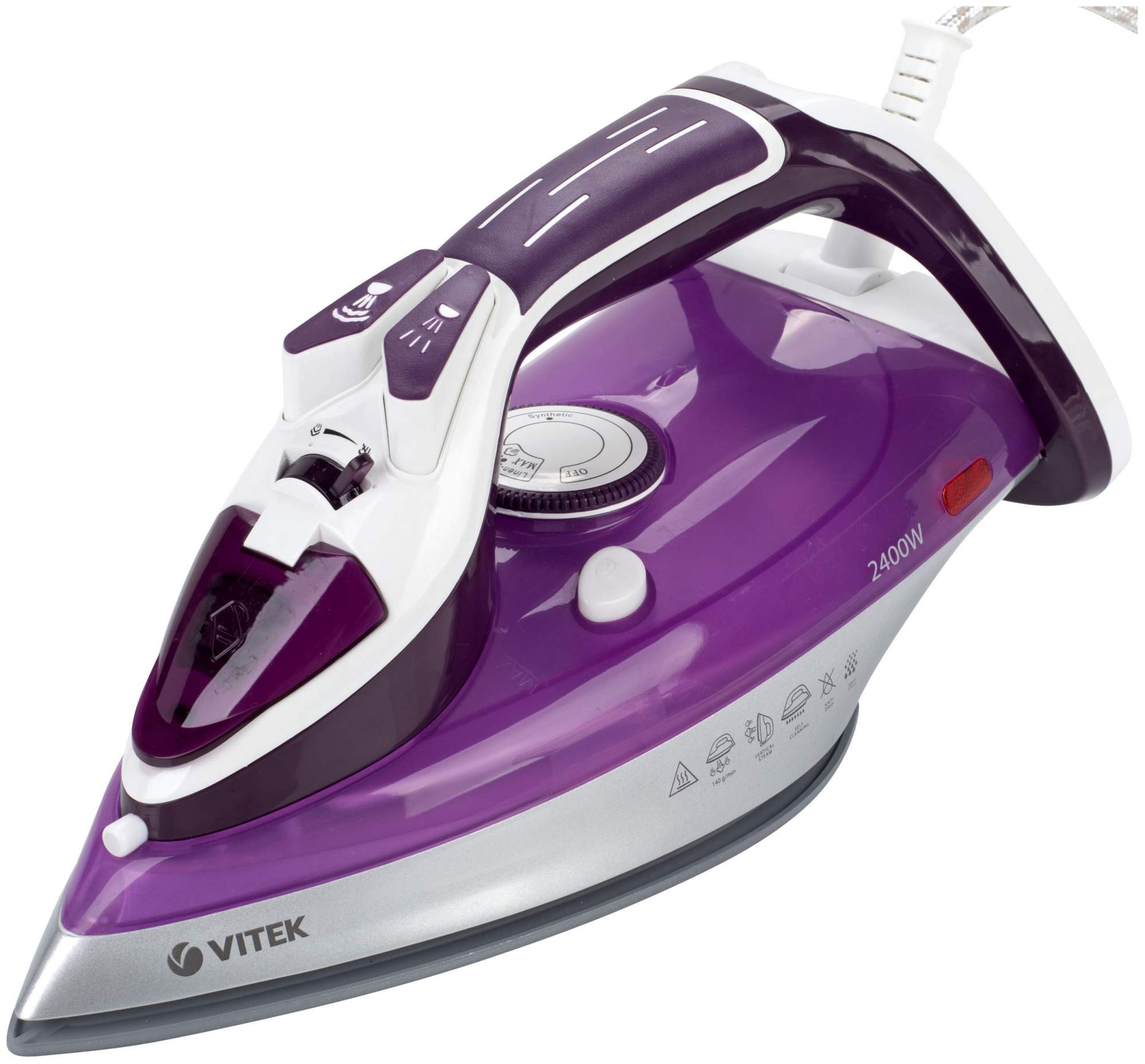 Утюг VITEK VT-1246 White/Purple - отзывы покупателей на маркетплейсе Мегамаркет | Артикул: 100000414410
