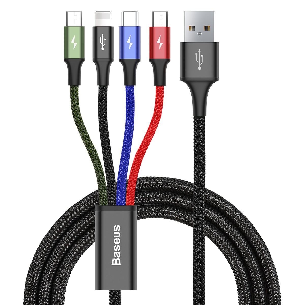 Кабель Baseus Fast 4-in-1 Cable For lightning+Type-C+Micro (2) 3.5A 1.2m