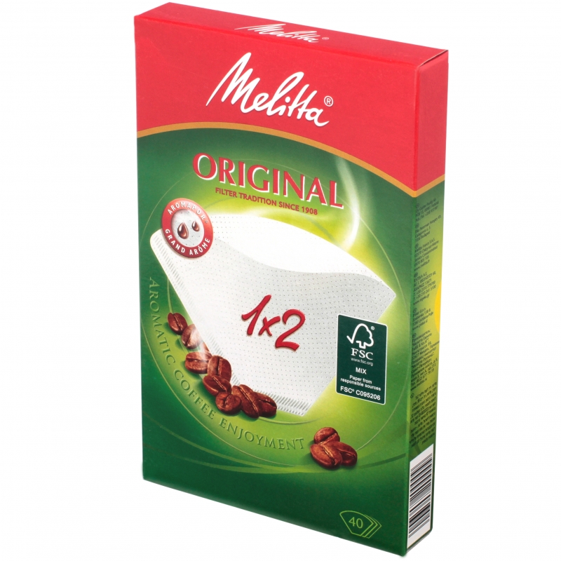 Фильтры бумажные Melitta для заваривания кофе 1х2/40 шт,,белые (0100001)