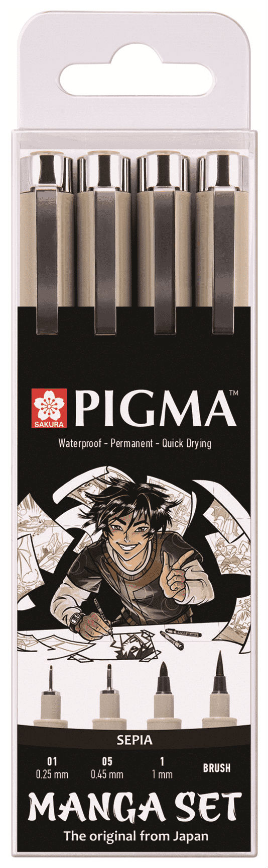 Набор капиллярных ручек Pigma Micron Manga. Sakura Pigma Micron Manga Set.