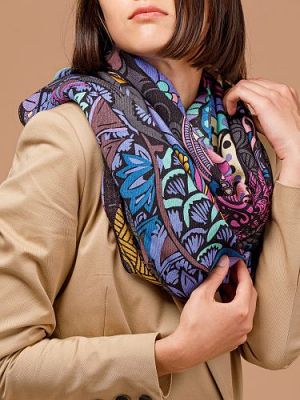 Палантин женский Eleganzza B43-3235 фиолетовый/разноцветный