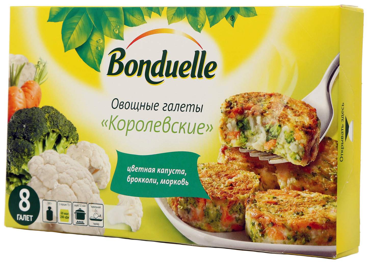 Галеты овощные Bonduelle королевкие быстрозаморож 300 г к/к бондюэль франция