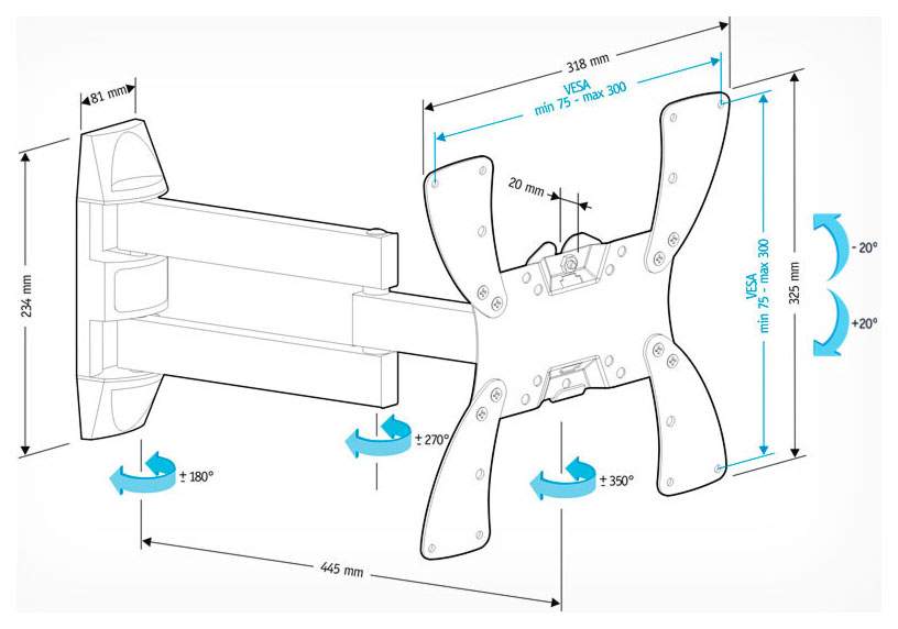 Кронштейн для телевизора Holder LCDS-5066 Red/Black, купить в Москве ...