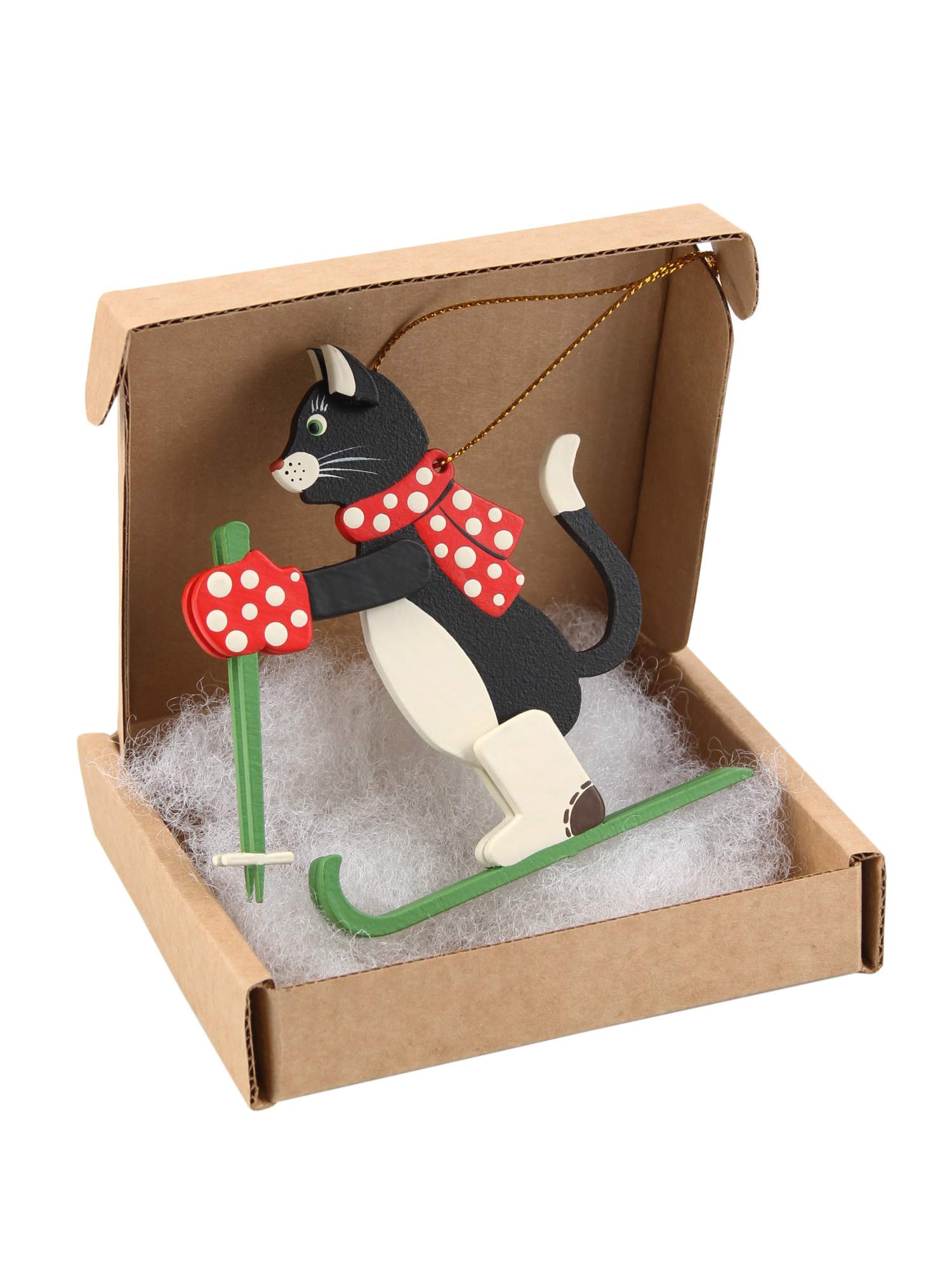 Елочная игрушка кошка Wood-souvenirs T04185-WS/C2DF_Cat_Sk_9005 1 шт.  разноцветная – купить в Москве, цены в интернет-магазинах на Мегамаркет