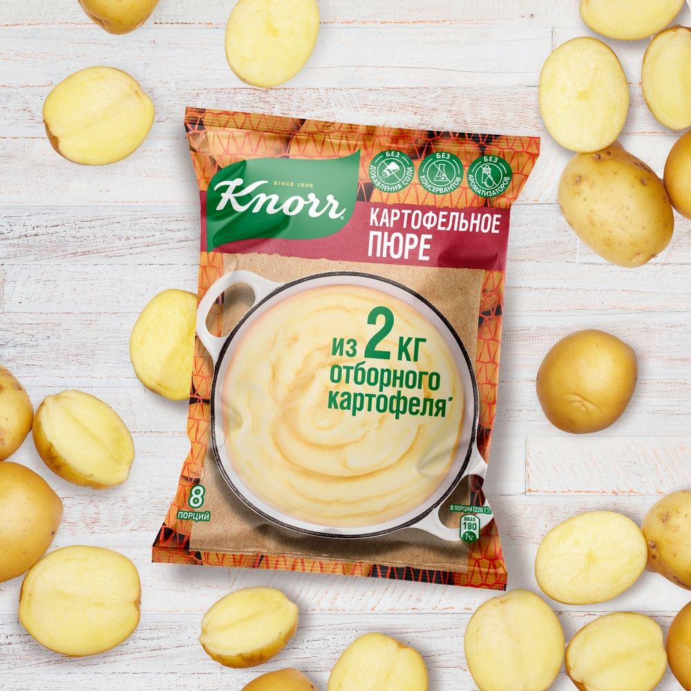 Купить пюре Knorr картофельное из отборного картофеля сухая смесь 250 г,  цены на Мегамаркет | Артикул: 100023631461