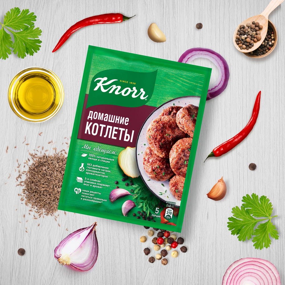 Смесь Knorr на второе домашние котлеты для приготовления домашних котлет 44  г - купить в Москве, цены на Мегамаркет | 100023631466