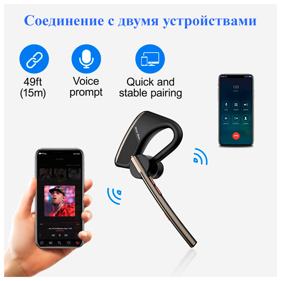 Беспроводная Bluetooth гарнитура New Bee M50, купить в Москве, цены в  интернет-магазинах на Мегамаркет