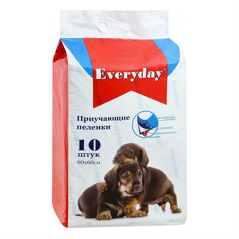Пеленки для собак одноразовые Everyday гелевые, 60 x 60 см, 10 шт