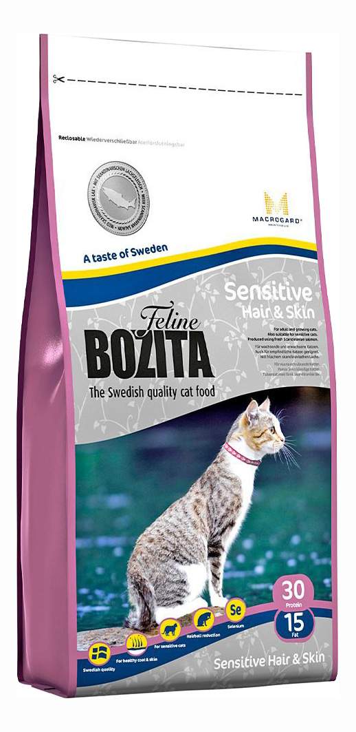 Сухой корм для кошек BOZITA Feline Function Sensitive Hair & Skin, лосось, 10кг