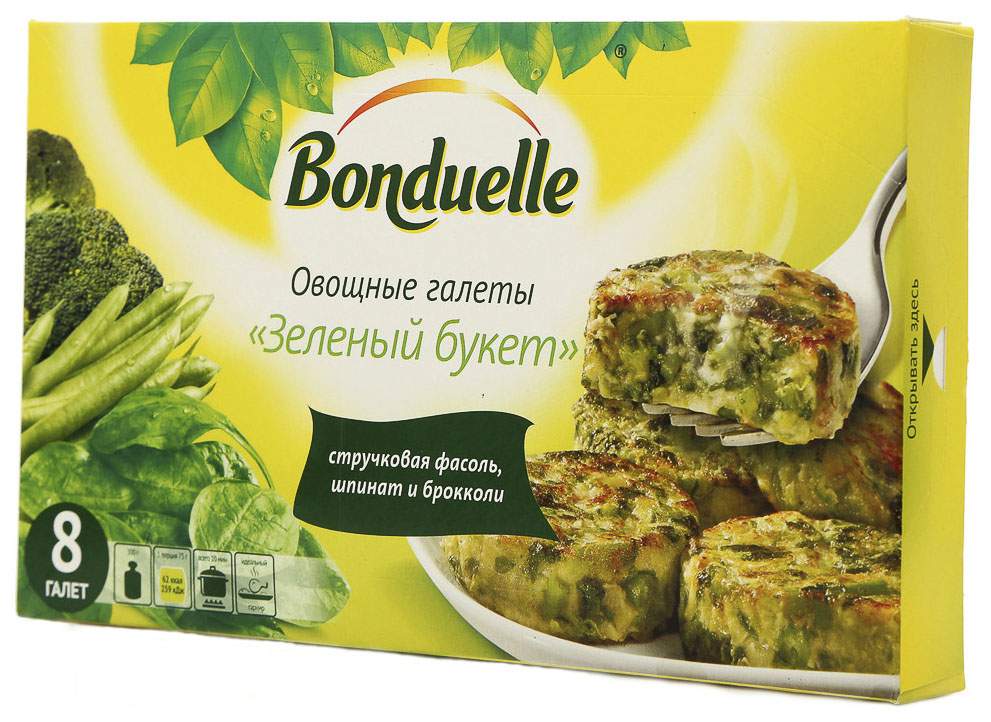 Галеты овощные Bonduelle зеленый букет быстрозаморож 300 г к/к бондюэль франция