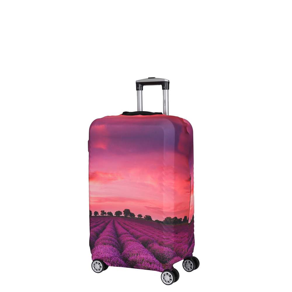 Чехол для чемодана Fabretti W1012 фиолетовый/розовый S