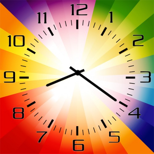 Часы разноцветные