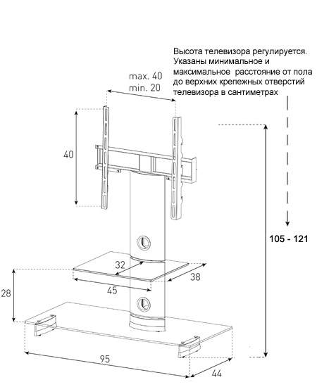 Стойка для телевизора Sonorous PL 2200 B-HBLK