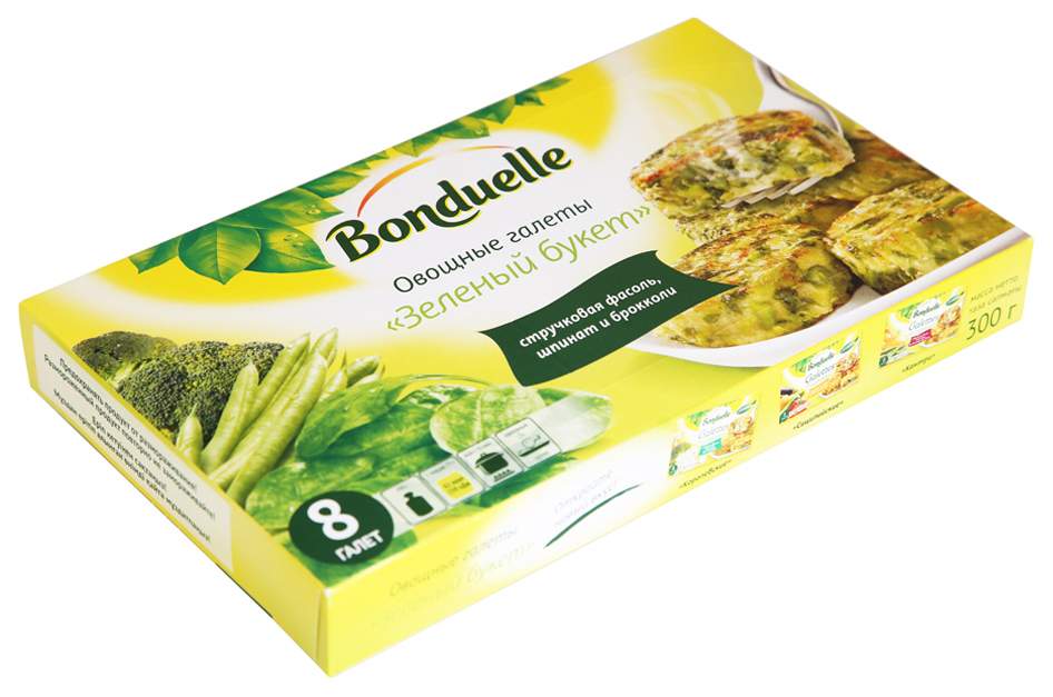 Галеты овощные Bonduelle зеленый букет быстрозаморож 300 г к/к бондюэль франция