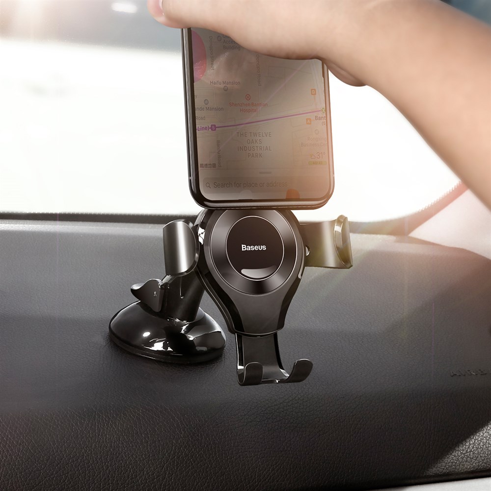 Держатель Baseus Osculum Type Gravity Car Mount черный (SUYL-XP01) - купить  в Москве, цены на Мегамаркет | 600001100612