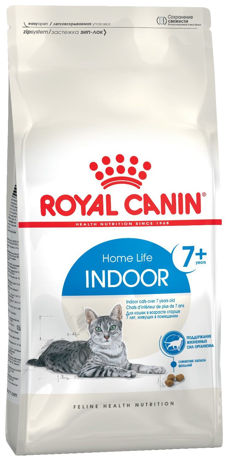Сухой корм для кошек ROYAL CANIN Home Life Indoor 7+, для домашних старше 7 лет, 1,5кг