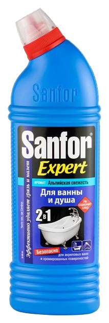Чистящий гель Sanfor еxpert для ванны и душа  2в1 альпийская свежесть 750 мл