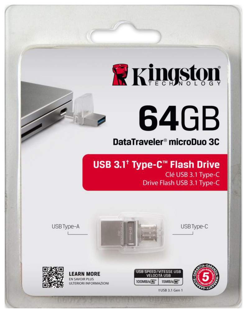 Флешка Kingston DataTraveler microDuo 3C 64ГБ Silver (DTDUO3C/64GB) -  отзывы покупателей на Мегамаркет | 100000008113