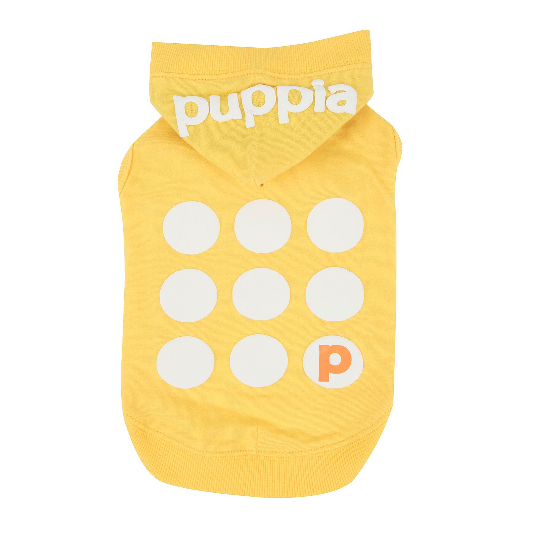 Футболка с капюшоном для собак Puppia Emmy желтая, размер M