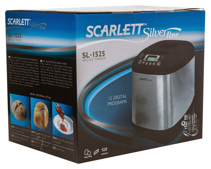 Хлеб в скарлет. Хлебопечка Scarlett SL-1525. Хлебопечь Скарлет SL-1525. Scarlett Silver line SL-1525. Хлебопечь Scarlett SL 1525 комплектация мерная ложка.