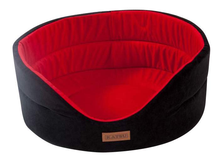 Лежанка для собак Katsu 56x64x23см черный, красный