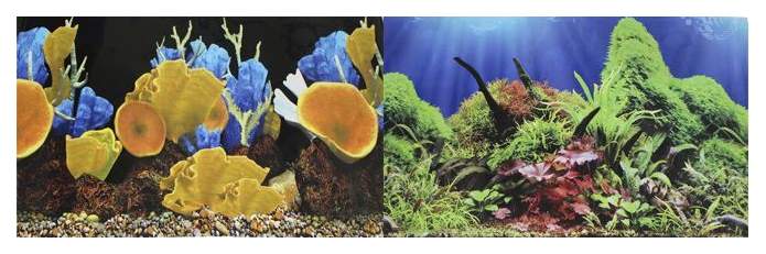 Фон для аквариума Prime Морские кораллы/Подводный мир, винил, 100x50 см