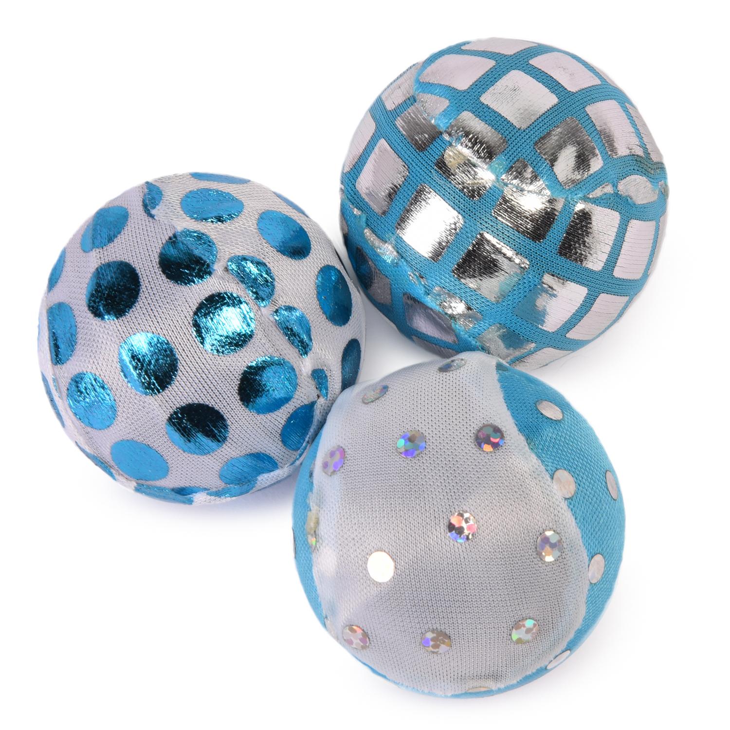 Мяч для кошек Nobby с блестками текстиль, в ассортименте, 4 см