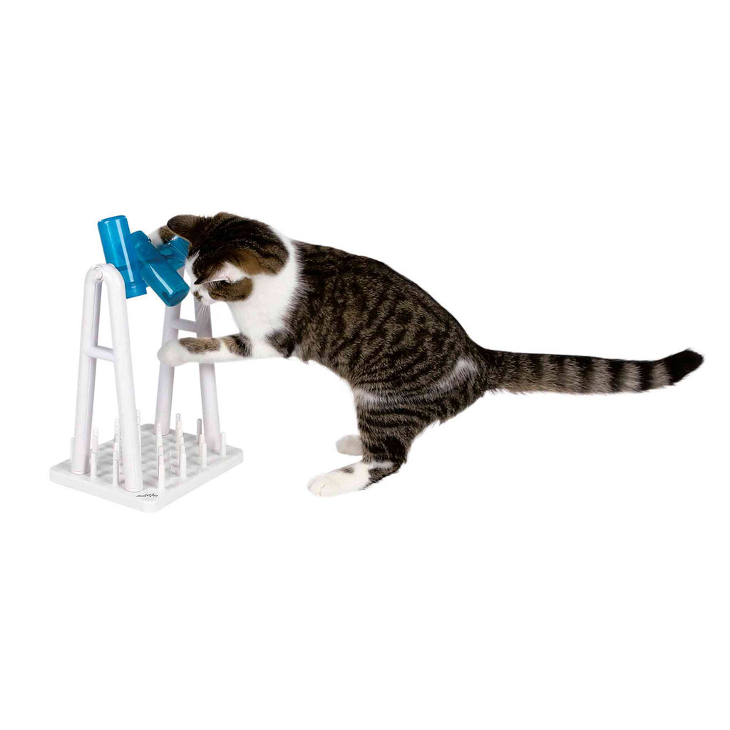 Развивающая игрушка для кошек TRIXIE Turn Around пластик, белый, синий, 33 см