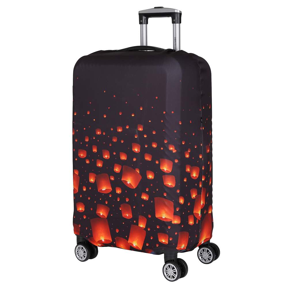 Чехол для чемодана Fabretti W1014 черный/оранжевый L