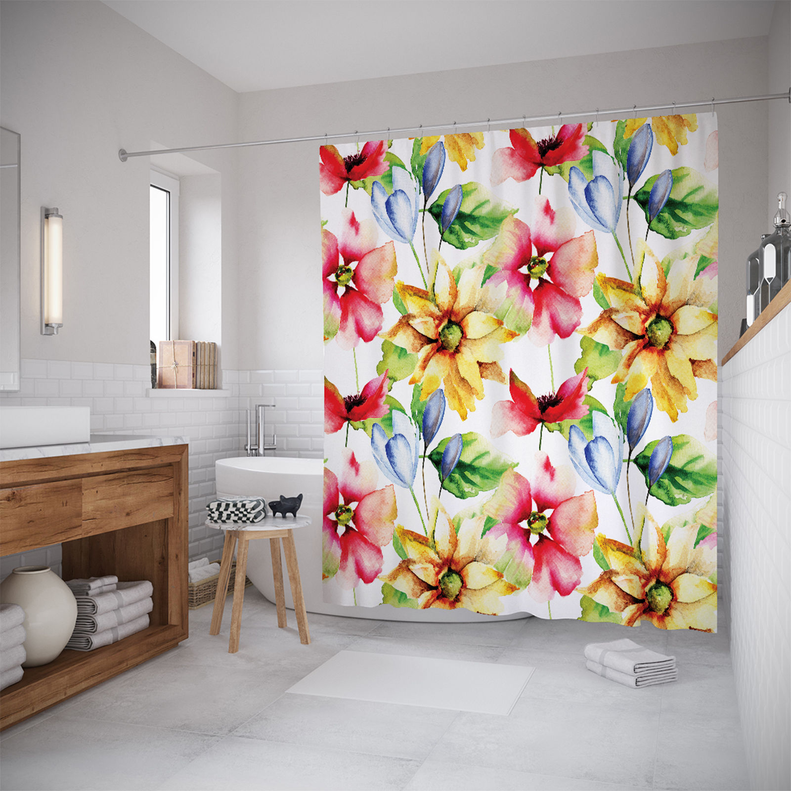 Штора для ванной JoyArty «Мартовские цветы» 180x200