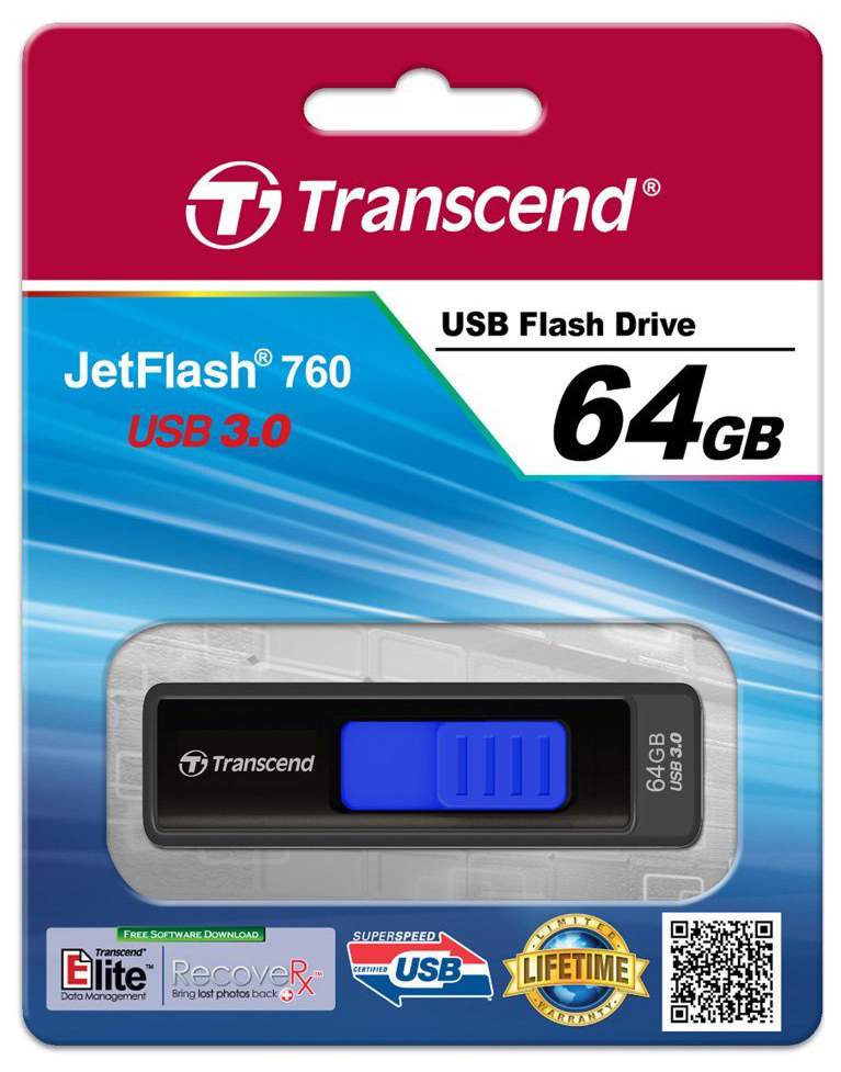 Флешка Transcend JetFlash 760 64ГБ Black (TS64GJF760)