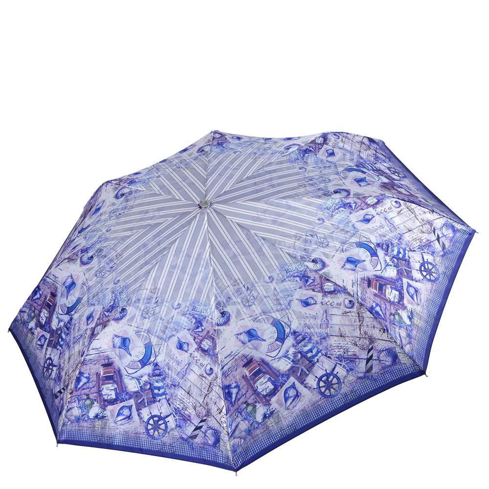 Зонт складной женский автоматический FABRETTI L-18110 голубой-1