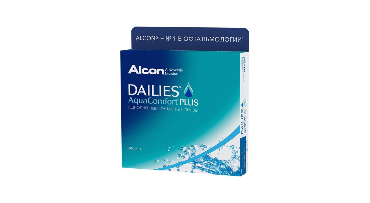 Контактные линзы ALCON Dailies AquaComfort Plus 90 линз -5,00