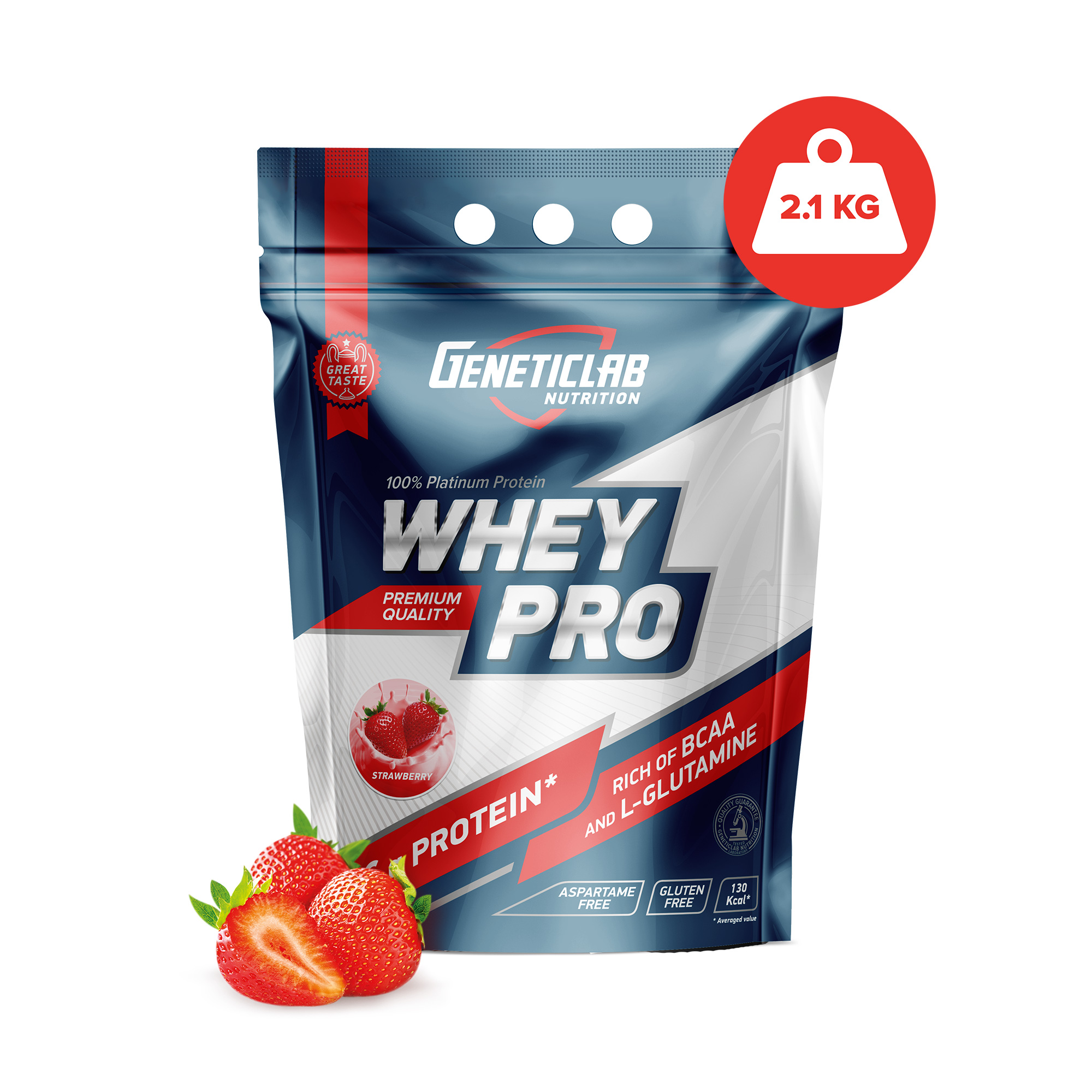 Протеин GeneticLab Nutrition Whey Pro, 2100 г, strawberry