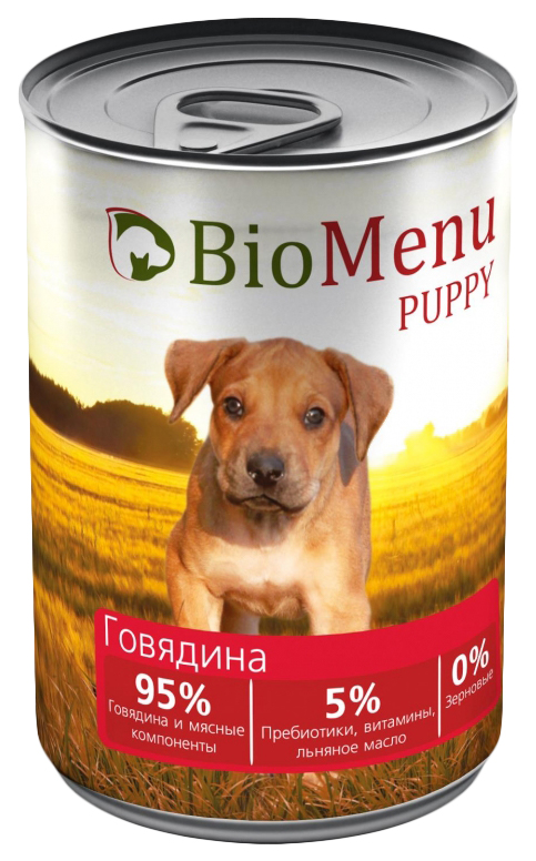 Консервы для щенков BioMenu Puppy, говядина, 12шт по 410г