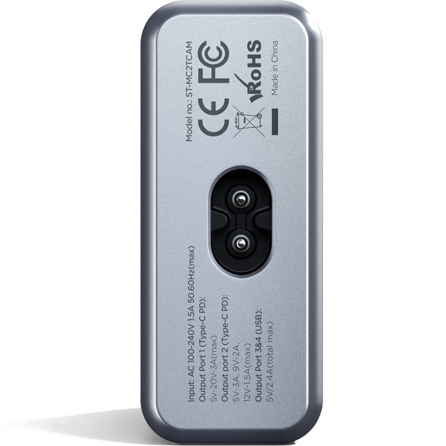 Сетевое зарядное устройство Satechi Travel Charger, 2 USB/2 USB Type-C, 3 A, grey/black