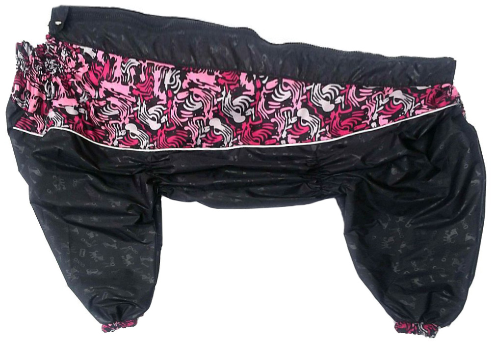 Дождевик для собак OSSO Fashion со вставками, такса, вельш-корги, женский, черный, 45т-2
