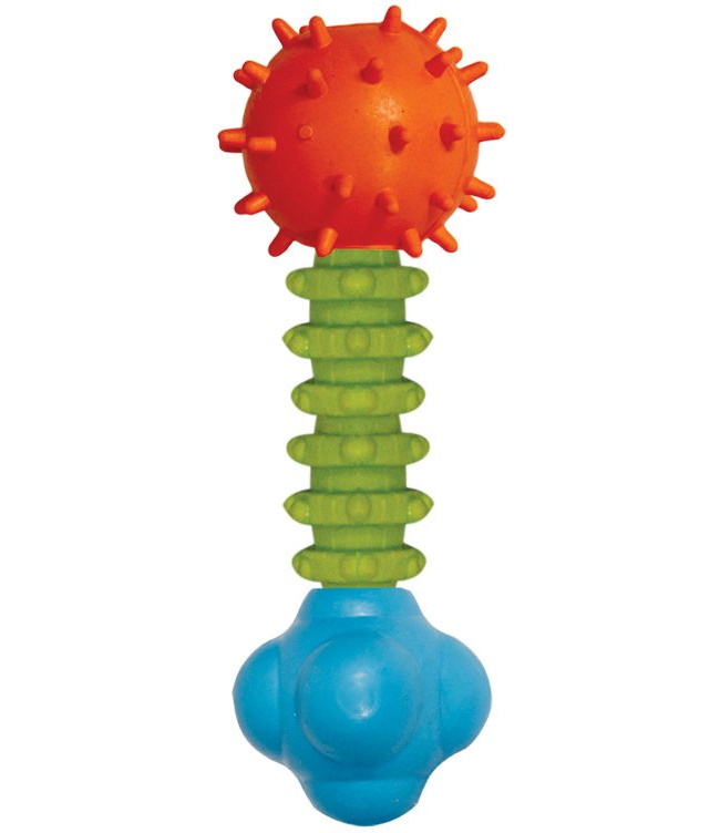 Жевательная игрушка для собак Triol Гантель креативная с колокольчиком из резины, 16 см