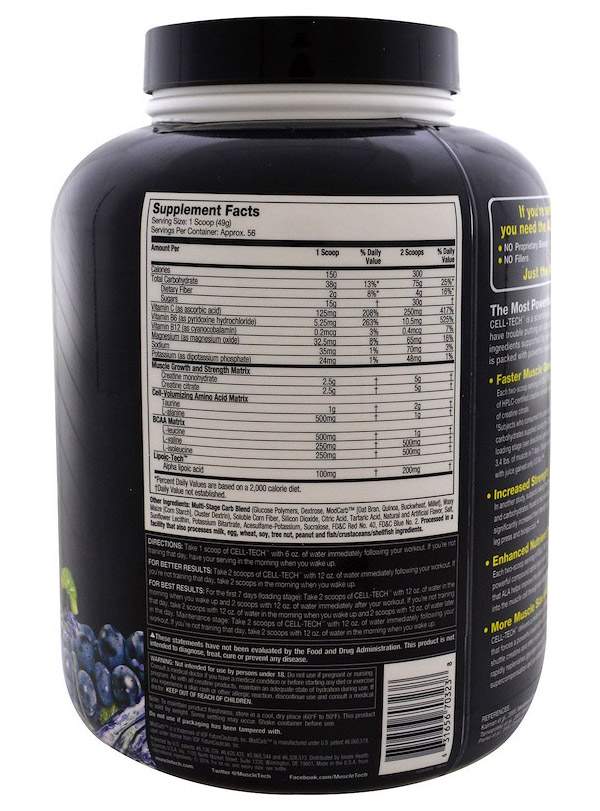 Креатин MuscleTech Cell-Tech Performance Series, 2720 г, grape - купить ...