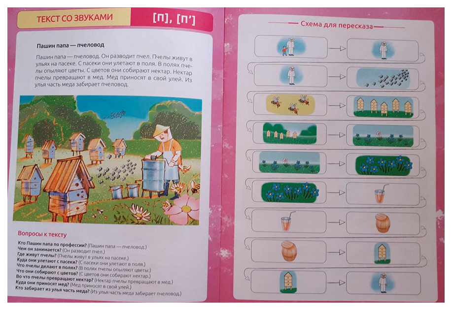 Цепной текст в картинках для дошкольников