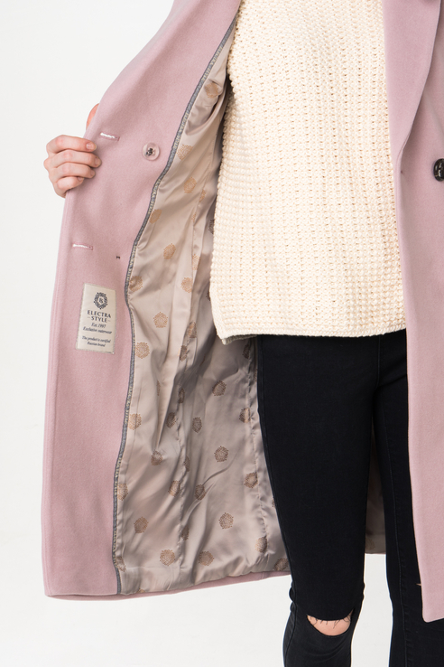 Пальто женское ElectraStyle 4-9022-128 розовое 44 RU