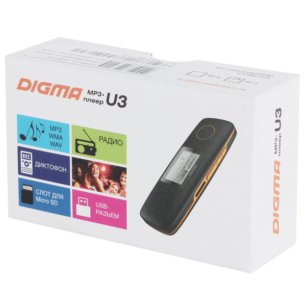 Портативный медиаплеер Digma U3 4Gb Orange