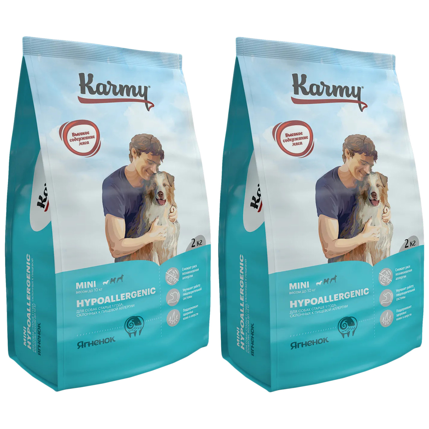 Купить сухой корм для собак KARMY HYPOALLERGENIC MINI склонных к аллергии, ягнёнок, 2шт по 2кг, цены на Мегамаркет | Артикул: 100059875406