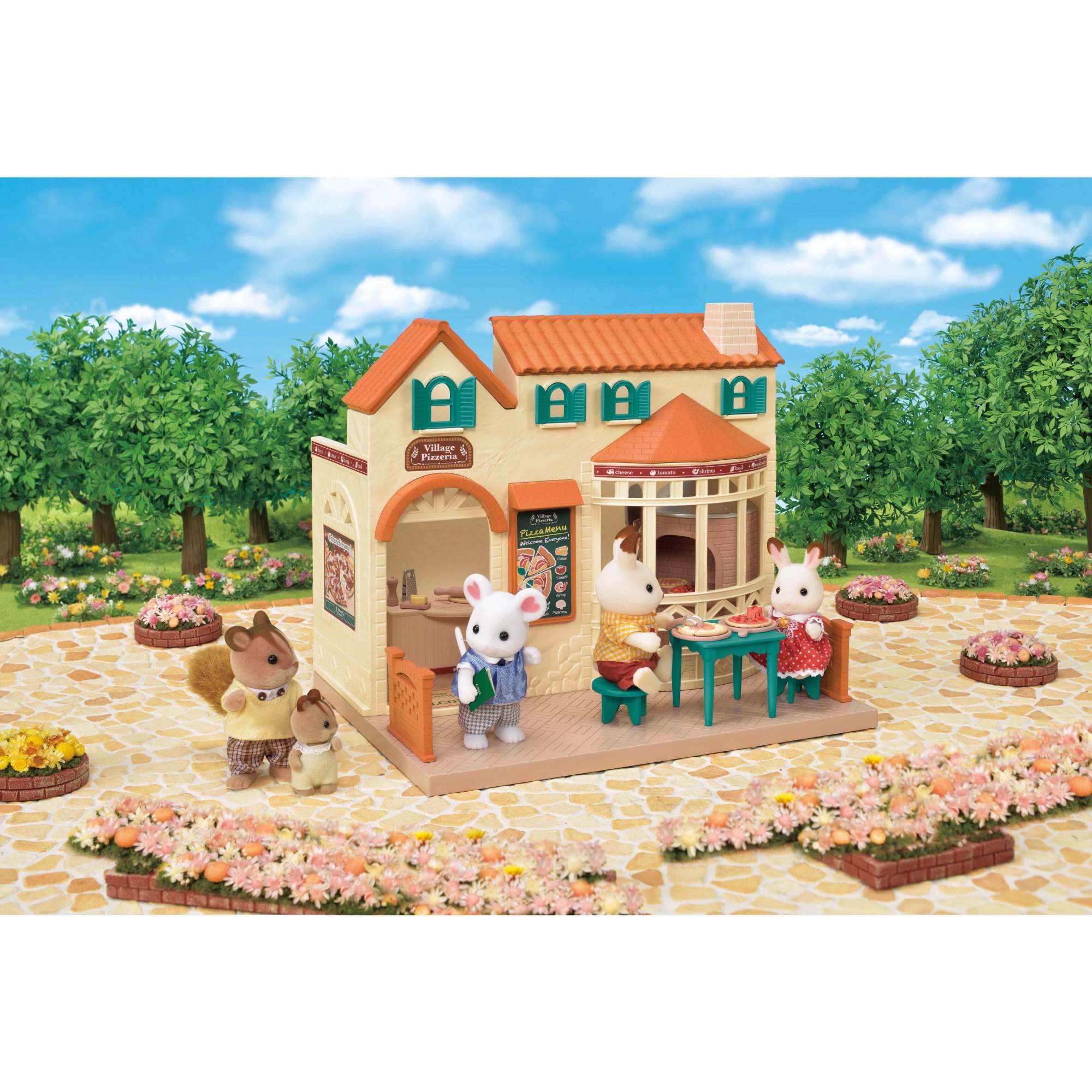 Пиццерия фэмили. Sylvanian Families 5324. Sylvanian Families Village Pizzeria. Домик Салливан Фэмили. Игровой набор Sylvanian Families пиццерия 5324.