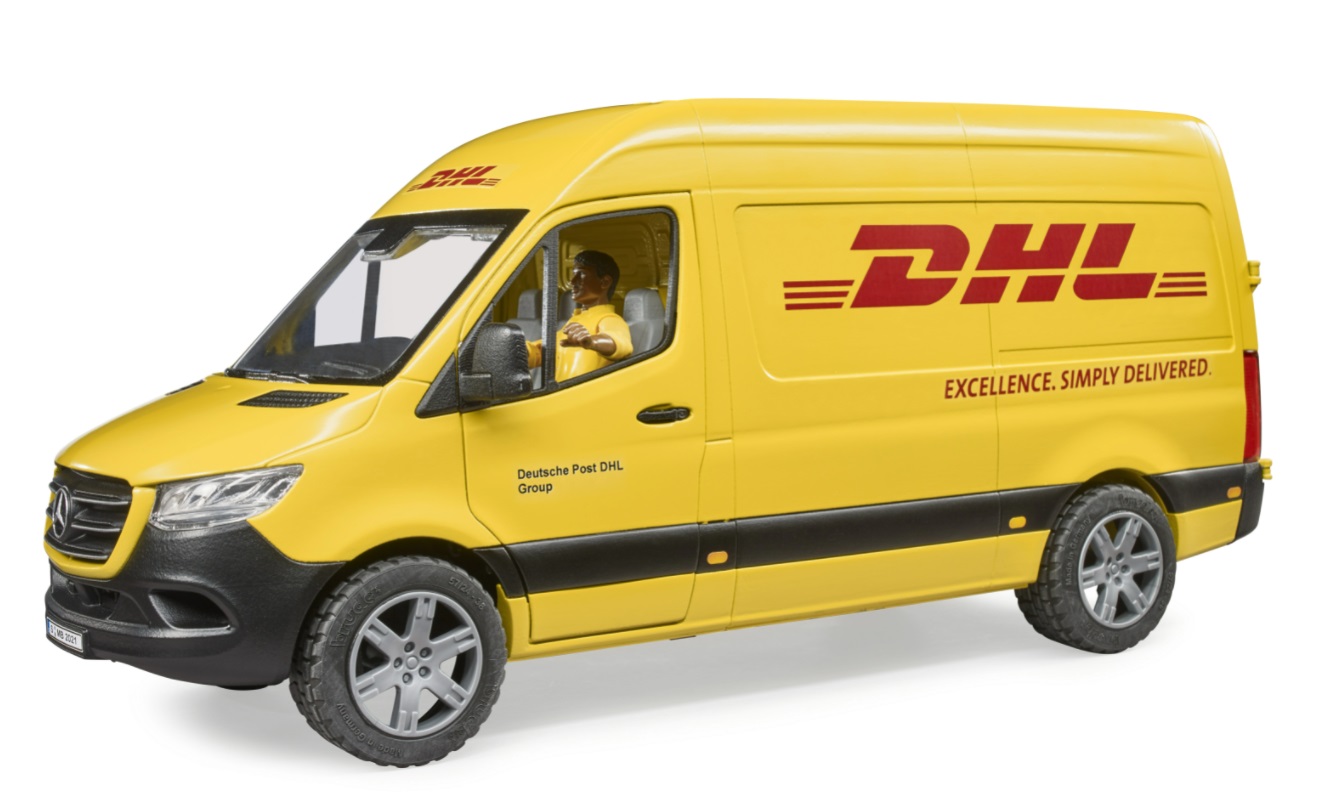 Игрушечная машинка Bruder Mercedes-Benz Sprinter фургон DHL с фигуркой  02-671 – купить в Москве, цены в интернет-магазинах на Мегамаркет