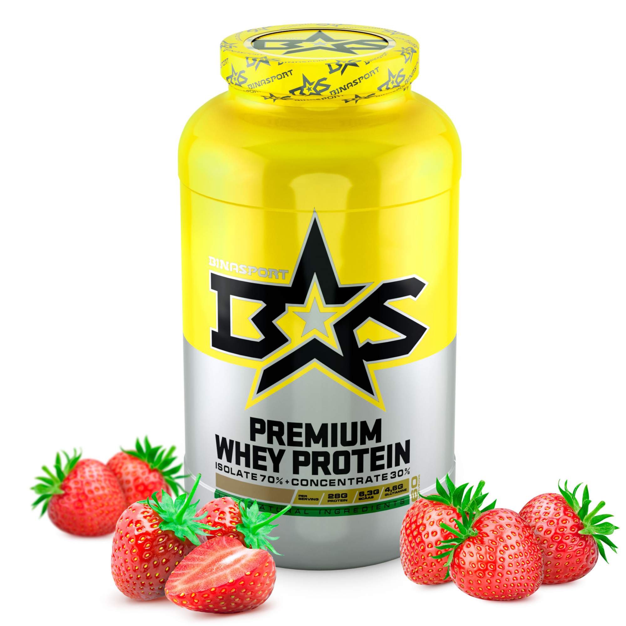 Протеин Binasport Premium Whey Protein, 2000 г, strawberry - характеристики и описание на Мегамаркет