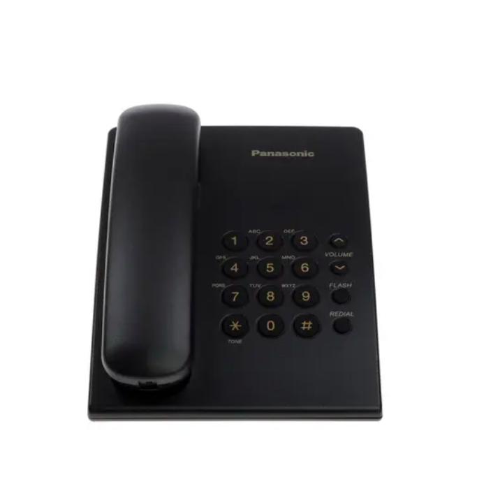 Телефон проводной Panasonic KX-TS2350RUB черный, купить в Москве, цены в интернет-магазинах на Мегамаркет