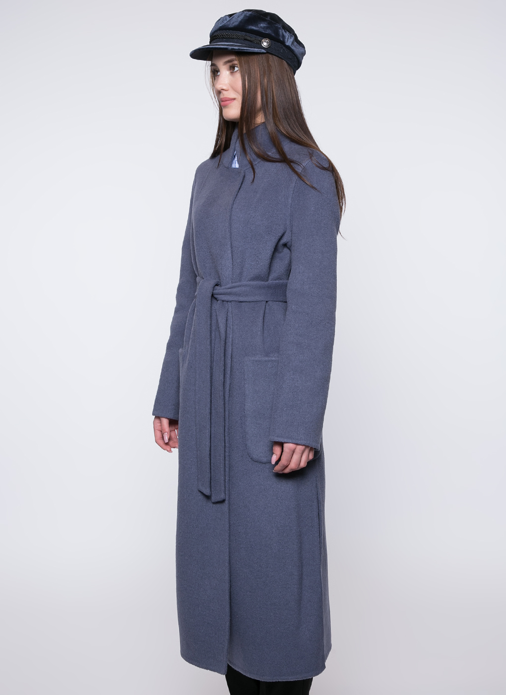 Пальто женское Каляев 37620 синее 44 RU