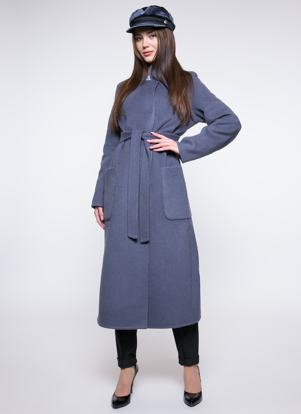 Пальто женское Каляев 37620 синее 50 RU